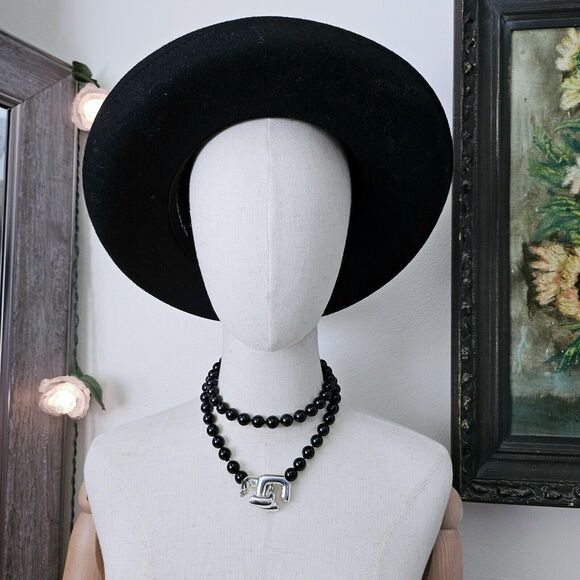 Vintage 1986 Tiffany & Co Paloma Picasso Silver Square Toggle Onyx Bead Necklace - Picture 11 of 15